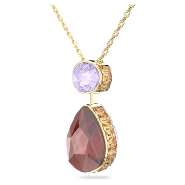 Chroma ketting, Druppelslijpvorm, S, Meerkleurig, Goudkleurige toplaag - Swarovski, 5619786