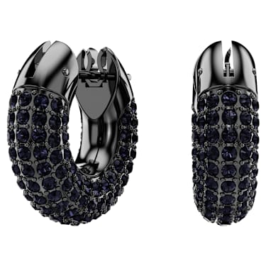 Dextera ringoorbellen, S, Zwart, Ruthenium toplaag - Swarovski, 5620222
