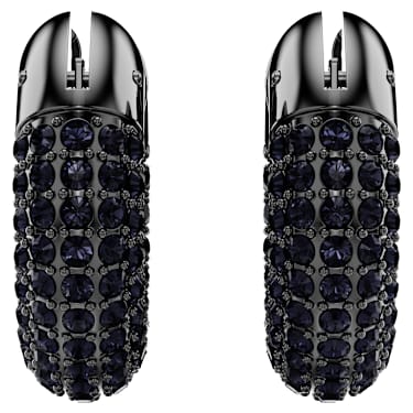 Orecchini a cerchio Dextera, Piccoli, Neri, Placcato rutenio - Swarovski, 5620222
