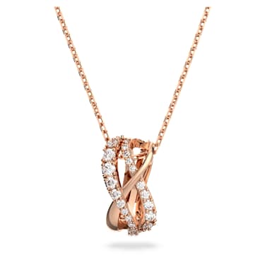Colier Hyperbola, Alb, Placat cu nuanță roz-aurie - Swarovski, 5620549