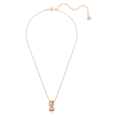 Hyperbola necklace, White, Rose gold-tone plated - Swarovski, 5620549