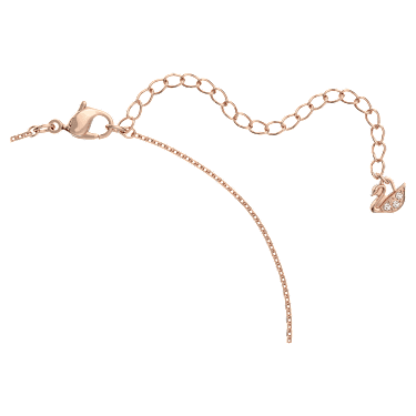 Hyperbola necklace, White, Rose gold-tone plated - Swarovski, 5620549
