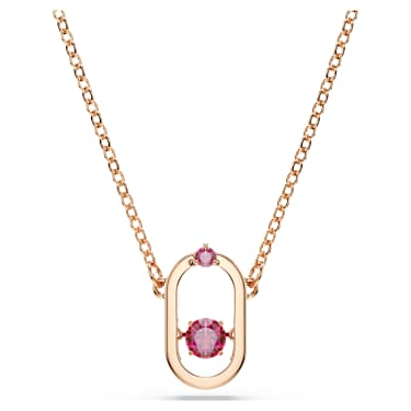 Una pendant, Round cut, Oval shape, Red, Rose gold-tone plated - Swarovski, 5620550