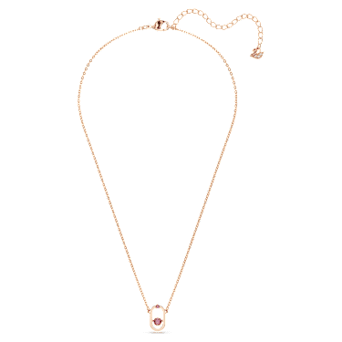 Una pendant, Round cut, Oval shape, Red, Rose gold-tone plated - Swarovski, 5620550