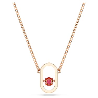 Una pendant, Round cut, Oval shape, Red, Rose gold-tone plated - Swarovski, 5620550