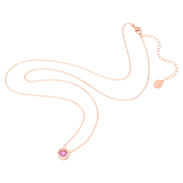 Una Kolye, Yuvarlak kesim, Uzun, Mor, Pembe altın rengi kaplama - Swarovski, 5620551