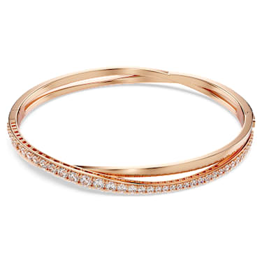 Hyperbola bracelet, White, Rose gold-tone plated - Swarovski, 5620552
