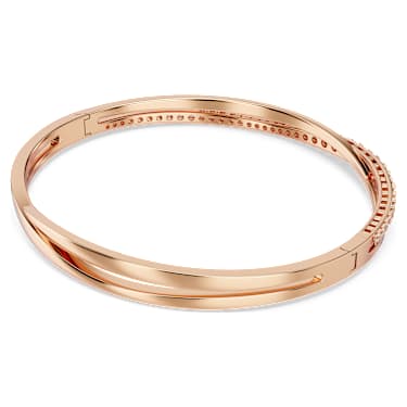 Zapestnica Hyperbola, Bela, Prevleka rožnato zlatega odtenka - Swarovski, 5620552