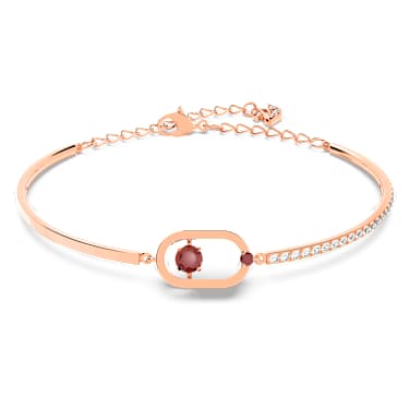 Bransoletka Una, Szlif okrągły, Kształt owalny, Czerwona, Powłoka w odcieniu różowego złota - Swarovski, 5620553