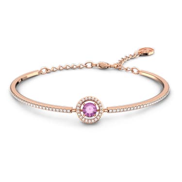 Una bangle, Round cut, Purple, Rose gold-tone plated - Swarovski, 5620554