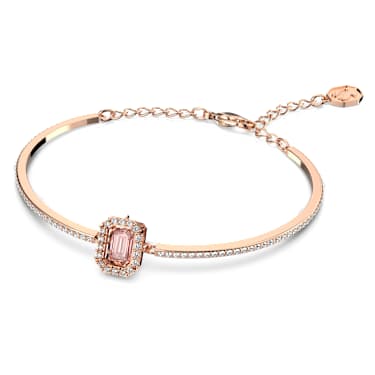 Brățară fixă Una Angelic, Tăietură octogonală, Pavé, Roz, Finisaj din aur roz de 18k - Swarovski, 5620555