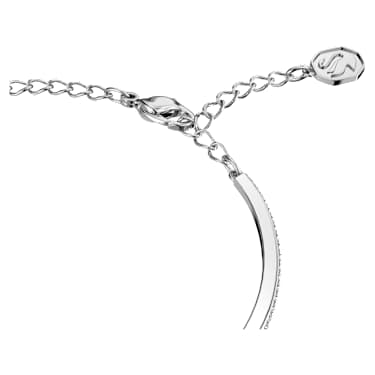 Pevný náramek Una, Osmihranný výbrus, Pavé, Modrá, Pokoveno rhodiem - Swarovski, 5620556