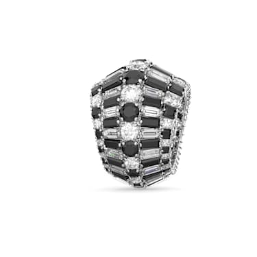 Hyperbola cocktail ring, Mixed cuts, Black, Rhodium plated - Swarovski, 5620660