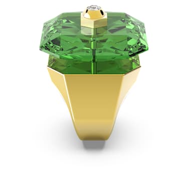 Numina 個性戒指, 八角形切割, 綠色, 鍍金色色調 - Swarovski, 5620761