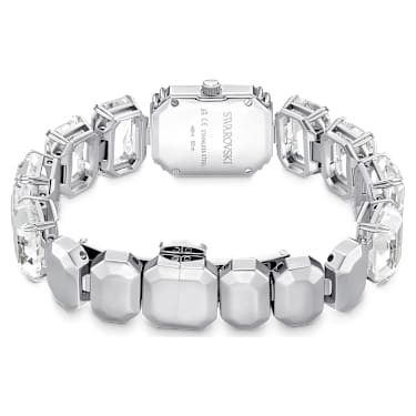 手錶, 方形切割手鏈, 白色, 不銹鋼 - Swarovski, 5621173