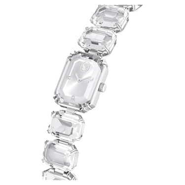手錶, 方形切割手鏈, 白色, 不銹鋼 - Swarovski, 5621173