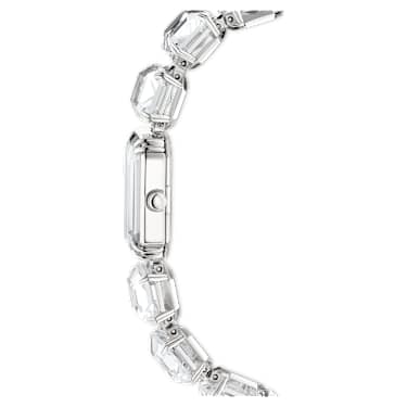 Horloge, Armband met octagon-slijpvorm, Wit, Roestvrij staal - Swarovski, 5621173