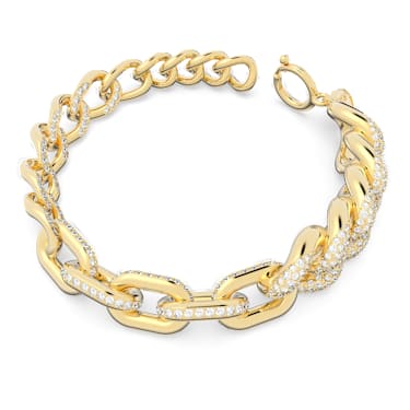 Dextera 브레이슬릿, 파베, 화이트, 골드 톤 플래팅 - Swarovski, 5622221