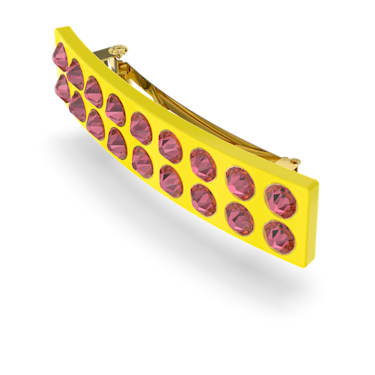 Hair clip, Round cut, Rectangular shape, Pink, Gold-tone plated - Swarovski, 5622228