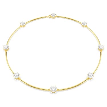 Constella Choker, Rundslipad, White, Skinande guldfärgad plätering - Swarovski, 5622720
