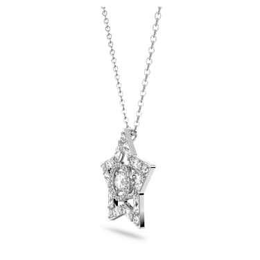 Set Stella, Tăieturi mixte, Stea, Alb, Placat cu rodiu - Swarovski, 5622729