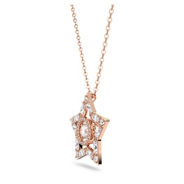 Komplet Stella, Mešani rezi, Zvezda, Bela, Prevleka rožnato zlatega odtenka - Swarovski, 5622730