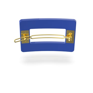 Hair clip, Round cut, Rectangular shape, Blue, Gold-tone plated - Swarovski, 5623076