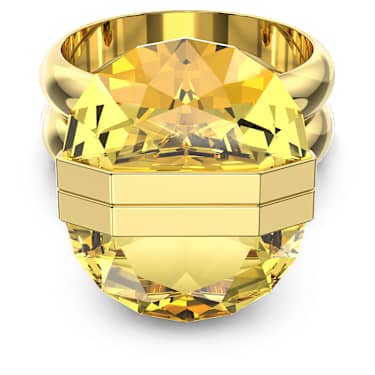 Bague Lucent, Fermoir magnétique, Jaune, Placage de ton or - Swarovski, 5623774