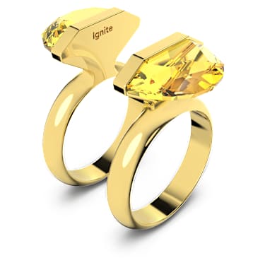 Bague Lucent, Fermoir magnétique, Jaune, Placage de ton or - Swarovski, 5623774