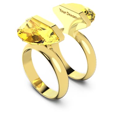 Bague Lucent, Fermoir magnétique, Jaune, Placage de ton or - Swarovski, 5623774