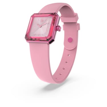 Watch, Silicone strap, Pink - Swarovski, 5624373