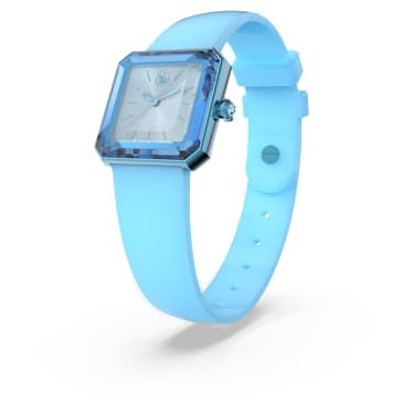 Watch, Silicone strap, Blue - Swarovski, 5624385