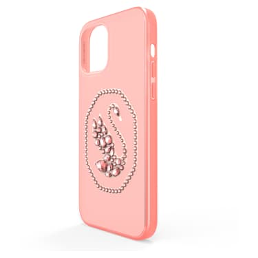 Pouzdro na chytrý telefon, Labuť, iPhone® 12 Pro Max, Světle růžový - Swarovski, 5625639