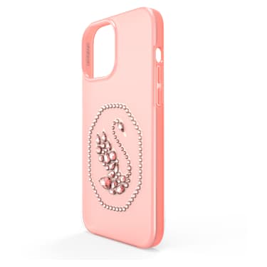 Smartphone case, Swan, iPhone® 13 Pro Max, Pale pink | Swarovski