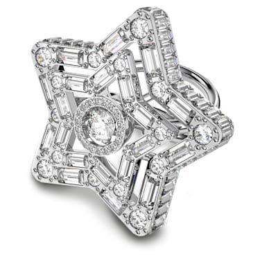 Stella リング, ミックスカット, 星, ホワイト, ロジウム・プレーティング - Swarovski, 5626370