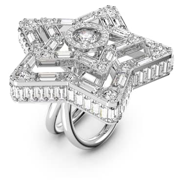 Stella リング, ミックスカット, 星, ホワイト, ロジウム・プレーティング - Swarovski, 5626370