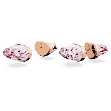 Pendientes de botón Lucent, Rosas, Baño tono oro rosa - Swarovski, 5626603