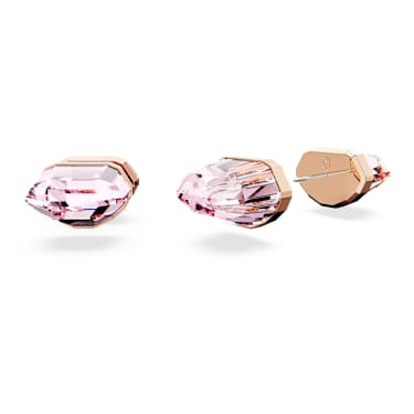 Orecchini a lobo Lucent, Rosa, Placcato color oro rosa - Swarovski, 5626603