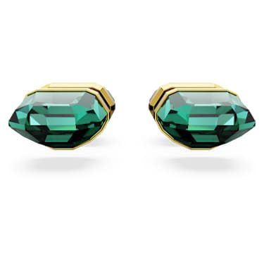 Lucent 스터드 이어링, 그린, 골드 톤 플래팅 - Swarovski, 5626604