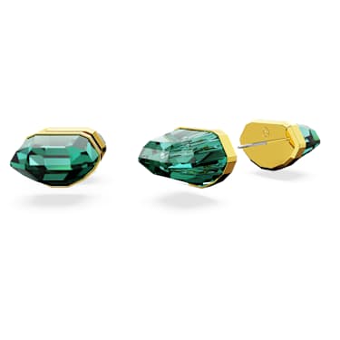 Clous d'oreilles Lucent, Vertes, Placage de ton or - Swarovski, 5626604
