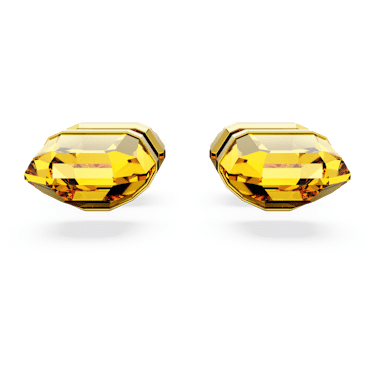 Pendientes de botón Lucent, Amarillos, Baño tono oro - Swarovski, 5626605