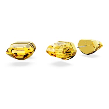 Pendientes de botón Lucent, Amarillos, Baño tono oro - Swarovski, 5626605