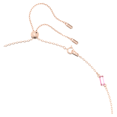 Gema 520 Y 字形鏈墜, 心心糖果, 粉紅色, 鍍玫瑰金色調 - Swarovski, 5626658