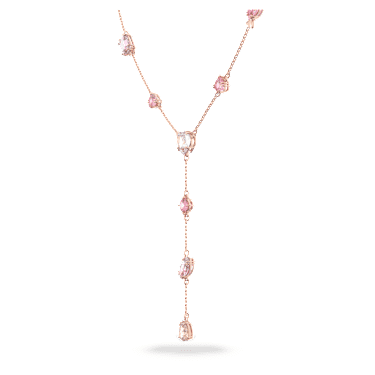 Gema 520 Y 型链坠, 糖果和爱心, 粉红色, 镀玫瑰金色调 - Swarovski, 5626658