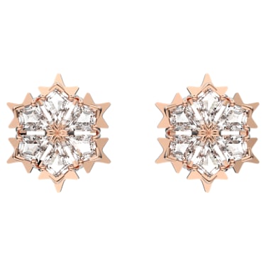Diamonique Snowflake Stud Earrings, Sterling Silver - QVC.com