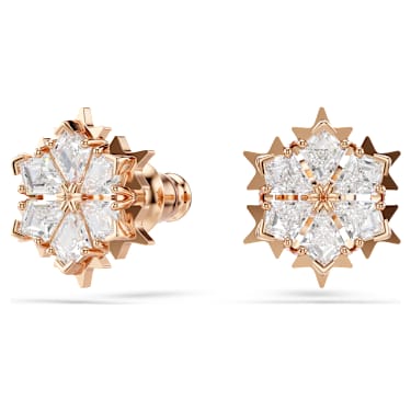 Orecchini A Cerchio Con Fiocco E Cristalli Zirconia Cubica – Placcati Oro – Donna