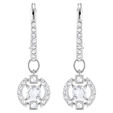 Swarovski Sparkling Dance 水滴形耳环, 圆形切割, 密镶, 白色, 镀铑 - Swarovski, 5627349