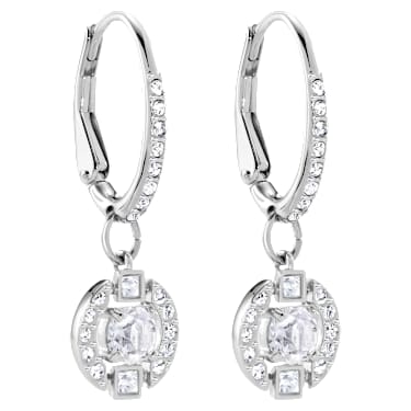 Swarovski Sparkling Dance 水滴形耳环, 圆形切割, 密镶, 白色, 镀铑 - Swarovski, 5627349