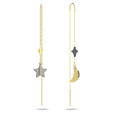 Pendientes Symbolica, Luna y estrella, Azules, Combinación de acabados metálicos - Swarovski, 5627351