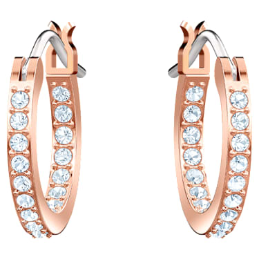 Symbolica drop earrings Moon and star Black Rose gold tone plated Swarovski
